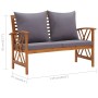 Garden bench with cushions 119 cm solid acacia wood by vidaXL, garden benches - Ref: Foro24-310271, Price: 182,99 €, Discount: %