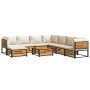 Gartensofa-Set mit 9-teiligen massiven Akazienholz-Kissen. von , Gartensets - Ref: Foro24-3214926, Preis: 1,00 €, Rabatt: %