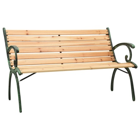 Garden bench cast iron and solid fir wood 123 cm by vidaXL, garden benches - Ref: Foro24-312032, Price: 145,66 €, Discount: %