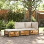 Garden sofa set with 3-piece solid acacia wood cushions. by , Garden sets - Ref: Foro24-3214932, Price: 367,79 €, Discount: %