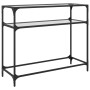 Mesa consola superficie vidrio transparente acero 98x35x81 cm de , Mesas consola - Ref: Foro24-846026, Precio: 72,61 €, Descu...