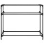 Mesa consola superficie vidrio transparente acero 98x35x81 cm de , Mesas consola - Ref: Foro24-846026, Precio: 72,61 €, Descu...