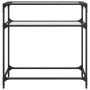 Mesa consola superficie vidrio transparente acero 80x35x81 cm de , Mesas consola - Ref: Foro24-846024, Precio: 67,42 €, Descu...