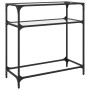 Mesa consola superficie vidrio transparente acero 80x35x81 cm de , Mesas consola - Ref: Foro24-846024, Precio: 67,42 €, Descu...