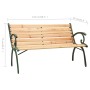 Banco de jardín hierro fundido y madera maciza de abeto 123 cm de vidaXL, Bancos de jardín - Ref: Foro24-312032, Precio: 145,...