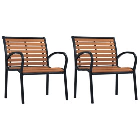 Garden chairs 2 units steel and WPC black and brown by vidaXL, Garden chairs - Ref: Foro24-312036, Price: 238,19 €, Discount: %