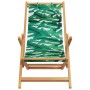 Folding beach chairs, 2 units, solid wood frame, leaf print fabric by , Garden chairs - Ref: Foro24-3214489, Price: 142,59 €,...