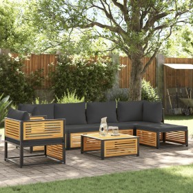 Set de sofás de jardín con cojines 7 pzas madera maciza acacia de , Conjuntos de jardín - Ref: Foro24-3214882, Precio: 919,20...