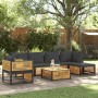 Garden sofa set with 7 pieces, solid acacia wood, and cushions. by , Garden sets - Ref: Foro24-3214882, Price: 919,88 €, Disc...