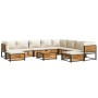 Garden sofa set with 11 pieces, solid acacia wood with cushions. by , Garden sets - Ref: Foro24-3214924, Price: 1,00 €, Disco...