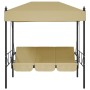 Garden swing bench with canopy, steel frame in sand color. by , Garden rockers - Ref: Foro24-4008899, Price: 231,22 €, Discou...