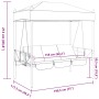 Garden swing bench with canopy, steel frame in sand color. by , Garden rockers - Ref: Foro24-4008899, Price: 231,22 €, Discou...