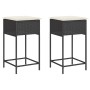 Kitchen stools with 2 black synthetic rattan cushions by , Garden chairs - Ref: Foro24-368317, Price: 105,99 €, Discount: %