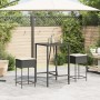 Kitchen stools with 2 black synthetic rattan cushions by , Garden chairs - Ref: Foro24-368317, Price: 105,99 €, Discount: %