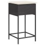 Kitchen stools with 2 black synthetic rattan cushions by , Garden chairs - Ref: Foro24-368317, Price: 105,99 €, Discount: %