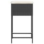 Kitchen stools with 2 black synthetic rattan cushions by , Garden chairs - Ref: Foro24-368317, Price: 105,99 €, Discount: %