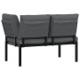 Black aluminum garden bench with cushions by , garden benches - Ref: Foro24-4008569, Price: 162,68 €, Discount: %