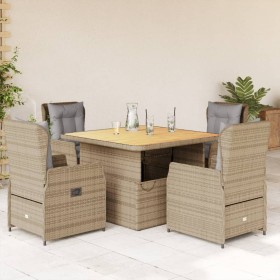 Garten-Essgruppe 5-teilig mit Kissen aus synthetischem Rattan in Beige. von , Gartensets - Ref: Foro24-3262773, Preis: 592,99...