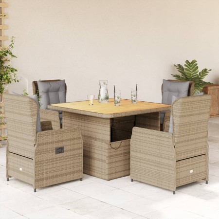 Garten-Essgruppe 5-teilig mit Kissen aus synthetischem Rattan in Beige. von , Gartensets - Ref: Foro24-3262773, Preis: 595,01...