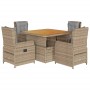 Garten-Essgruppe 5-teilig mit Kissen aus synthetischem Rattan in Beige. von , Gartensets - Ref: Foro24-3262773, Preis: 595,01...