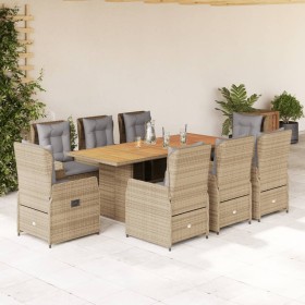 Garten-Essgruppe 9-teilig mit Kissen aus synthetischem Rattan in Beige. von , Gartensets - Ref: Foro24-3262790, Preis: 1,00 €...