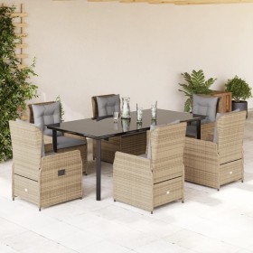 7-piece garden dining set with beige synthetic rattan cushions by , Garden sets - Ref: Foro24-3262880, Price: 819,86 €, Disco...