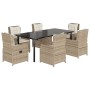 Set comedor de jardín 7 pzas con cojines ratán sintético beige de , Conjuntos de jardín - Ref: Foro24-3262894, Precio: 815,78...