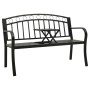 Garden bench with table black steel 125 cm by vidaXL, garden benches - Ref: Foro24-312040, Price: 169,88 €, Discount: %