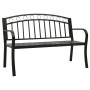 Banco de jardín con mesa acero negro 125 cm de vidaXL, Bancos de jardín - Ref: Foro24-312040, Precio: 169,88 €, Descuento: %