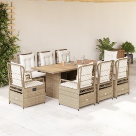 Garten-Essgruppe 9-teilig mit Kissen aus synthetischem Rattan in Beige. von , Gartensets - Ref: Foro24-3262939, Preis: 1,00 €...