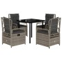 5-piece garden dining set with gray synthetic rattan cushions by , Garden sets - Ref: Foro24-3262993, Price: 482,60 €, Discou...