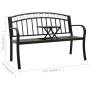 Banco de jardín con mesa acero negro 125 cm de vidaXL, Bancos de jardín - Ref: Foro24-312040, Precio: 169,88 €, Descuento: %