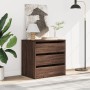 Corner chest of drawers made of brown oak engineered wood, measuring 60x41x58 cm. by , Drawers - Ref: Foro24-852849, Price: 9...