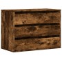 Corner chest of drawers made of smoked oak engineered wood, measuring 80x41x58 cm. by , Drawers - Ref: Foro24-852856, Price: ...