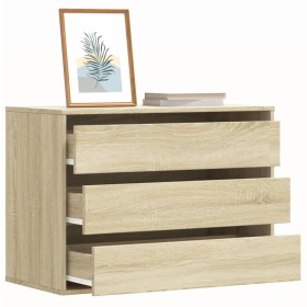 Corner chest of drawers made of engineered wood in Sonoma oak, measuring 80x41x58 cm. by , Drawers - Ref: Foro24-852854, Pric...