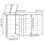 Mülltonnenbox für 3 Mülltonnen, anthrazitfarbenes Stahl, 207x79x117 cm. von , Halterungen für Abfallbehälter - Ref: Foro24-32...