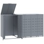 3-container gray steel trash shed 207x79x117 cm by , Waste container supports - Ref: Foro24-3279988, Price: 544,58 €, Discoun...