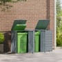 3-container gray steel trash shed 207x79x117 cm by , Waste container supports - Ref: Foro24-3279988, Price: 544,58 €, Discoun...