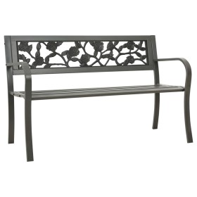 Gray steel garden bench 125 cm by vidaXL, garden benches - Ref: Foro24-312038, Price: 112,08 €, Discount: %