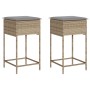 Kitchen stools with 2 synthetic rattan beige cushions by , Garden chairs - Ref: Foro24-368320, Price: 91,06 €, Discount: %