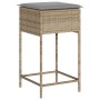 Kitchen stools with 2 synthetic rattan beige cushions by , Garden chairs - Ref: Foro24-368320, Price: 91,06 €, Discount: %