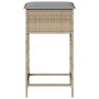 Kitchen stools with 2 synthetic rattan beige cushions by , Garden chairs - Ref: Foro24-368320, Price: 91,06 €, Discount: %