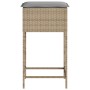 Kitchen stools with 2 synthetic rattan beige cushions by , Garden chairs - Ref: Foro24-368320, Price: 91,06 €, Discount: %