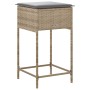 Kitchen stools with 2 synthetic rattan beige cushions by , Garden chairs - Ref: Foro24-368320, Price: 91,06 €, Discount: %