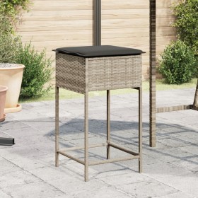 Küchenhocker und Kissen 2 Stück aus hellem grauem synthetischem Rattan von , Gartenstühle - Ref: Foro24-368322, Preis: 91,99 ...