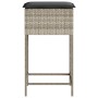 Kitchen stools and 2 light gray synthetic rattan cushions by , Garden chairs - Ref: Foro24-368322, Price: 91,06 €, Discount: %