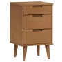 Solid pine wood bedside table MOLDE in brown, measuring 40x35x65 cm. by , Nightstands - Ref: Foro24-4013409, Price: 94,99 €, ...