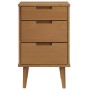 Solid pine wood bedside table MOLDE in brown, measuring 40x35x65 cm. by , Nightstands - Ref: Foro24-4013409, Price: 94,99 €, ...