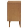 Solid pine wood bedside table MOLDE in brown, measuring 40x35x65 cm. by , Nightstands - Ref: Foro24-4013409, Price: 94,99 €, ...