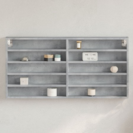 Engineered wood display case in concrete gray, 100x8.5x50 cm by , Shelves and shelves - Ref: Foro24-847950, Price: 49,33 €, D...